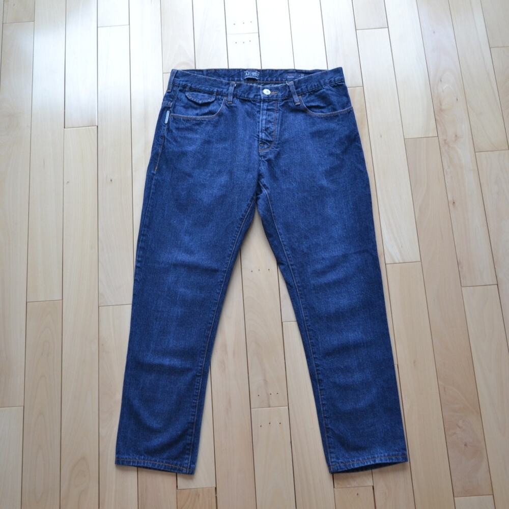 Vintage Armani Jean J22 Denim Straight Leg Blue Jeans Size 33